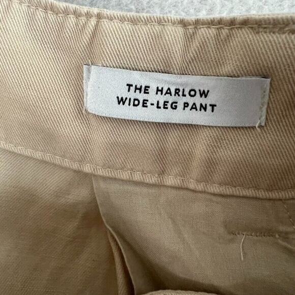 Madewell Pants Women's Size 00 Beige The Harlow Linen Wide Leg Drapey Twill - Picture 8 of 10